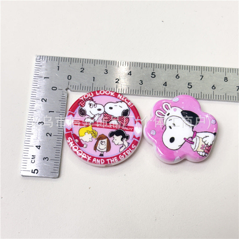 Wholesale 100pcs/pack Pink Cartoon Print Irregularly Shaped Beaded Pen Accessories OLY Exclusive
